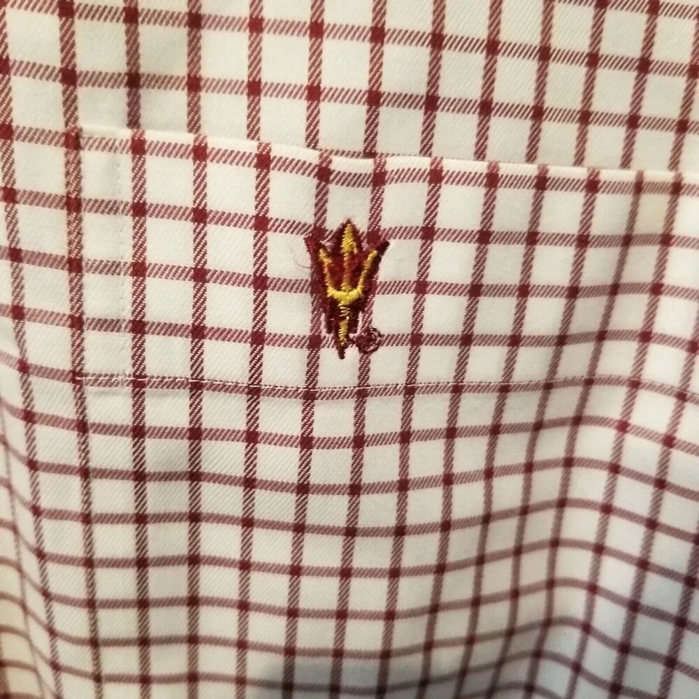 Peter Millar Men's Nanoluxe Easy Care Button-Down Long Sleeve Shirt Large Red